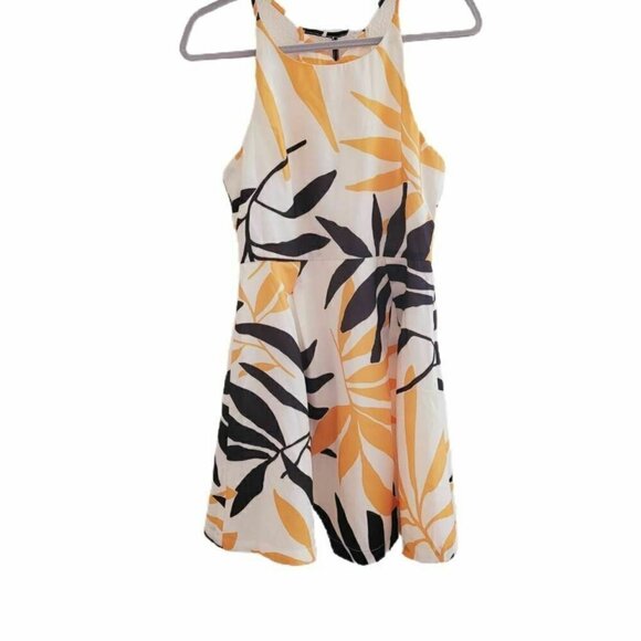 Esley Dresses & Skirts - Esley Womens Fit & Flare Dress Multicolor White Floral Lined Scoop Neck S A2